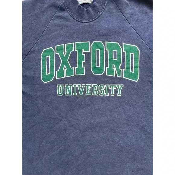 Vintage 80s Oxford University Crewneck Sweatshirt Single Stitch XL Runs Small - Picture 4 of 12